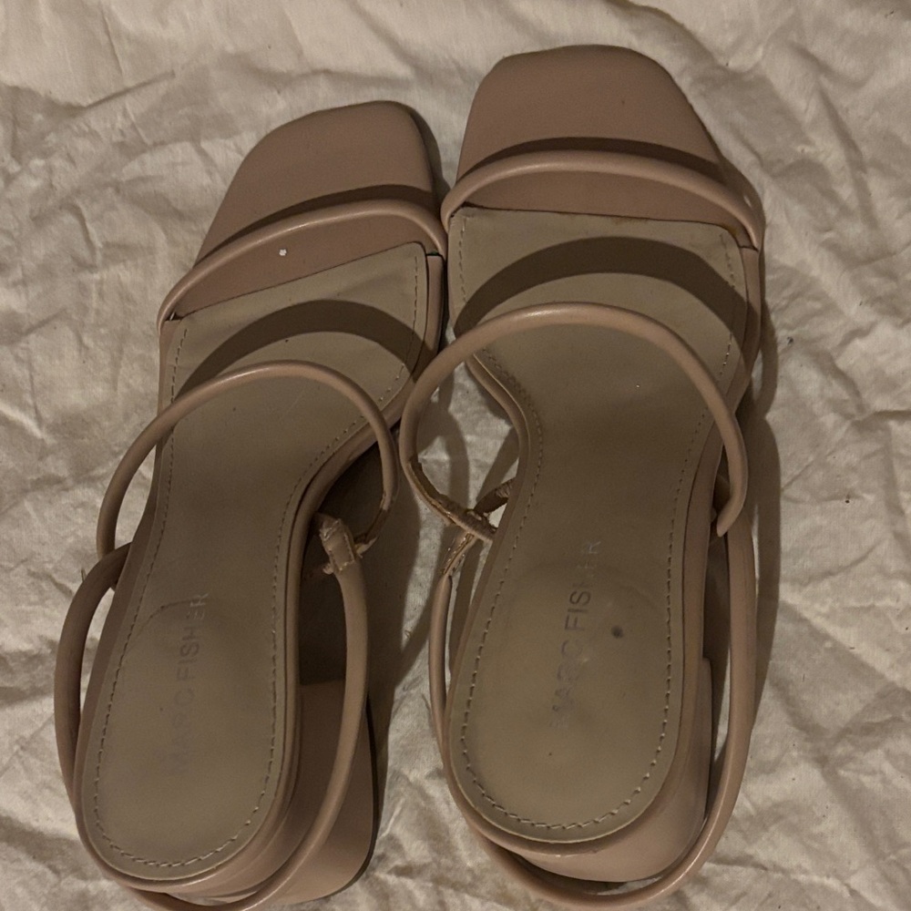 Marc Fisher Blush Pink Strappy Square-Toe Sandals